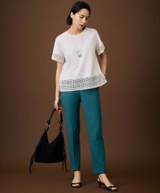 自由区 S 【SHIHOさん着用・昨年大好評・新色追加・後ろウエストゴム】シェルタリングテーパード パンツ