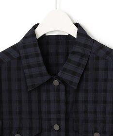 ICB シアーチェックジャカード クロップドジャケット