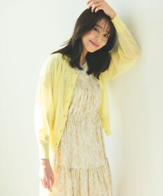 Feroux 【洗える】シアーカラー カーディガン