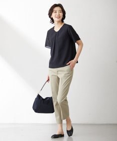 J.PRESS LADIES L 【WEB限定カラーあり・セットアップ対応・洗える・撥水・防汚】コットンFITTYシャーク テーパード パンツ