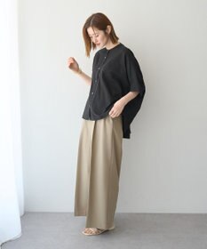 YECCA VECCA バック刺繍バンドカラーシャツ
