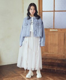 earth music&ecology ノーカラーデニムジャケット