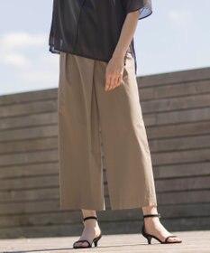 J.PRESS LADIES 【洗える】ストレッチタイプライター ラップディテール ワイド パンツ