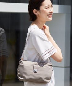 J.PRESS LADIES 【2way】ナイロンギャザー ショルダー バッグ