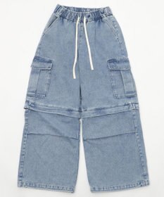 WEGO 【ウエストゴム/2WAY】2WAYデニムカーゴパンツ