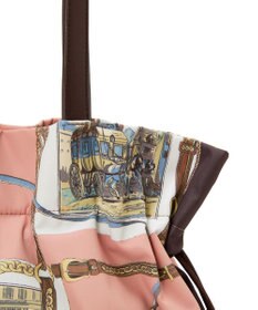 TOPKAPI 【TREASURE TOPKAPI】【新色追加】マイルドサテン スカーフ柄 巾着 トートバッグ
