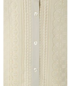 earth music&ecology フロントレースシフォンブラウス