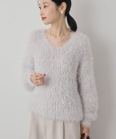 AMERICAN HOLIC Vネックシャギーニットプルオーバー