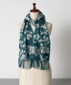 AURORA LANVIN COLLECTION ランバン コレクション ローズ柄 ジャカードマフラー