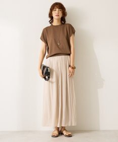 AMERICAN HOLIC 【WEB限定】接触冷感ラメフレンチスリーブニットプルオーバー