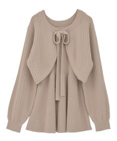 earth music&ecology 【SET ITEM】SET2点ショートボレロ＋ペプラムニットキャミ