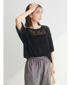 Green Parks 花柄メッシュニットプルオーバー