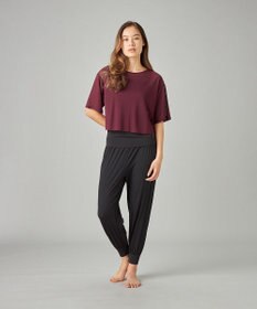 Chacott シアーリブバッククロスTシャツ
