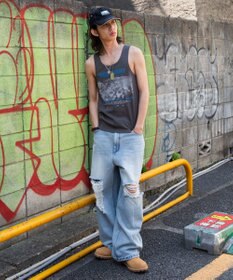 WEGO グラフィックリブタンクトップ