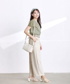 Tiaclasse 【洗える】フレンチスリーブレースブラウス