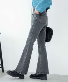 WEGO ハイウエストストレッチフレアデニムパンツ