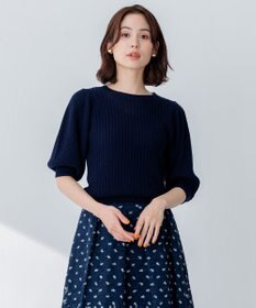 組曲 S 【洗える】CHAIギャザースリーブ ニット
