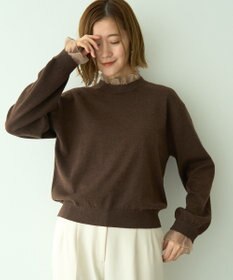 YECCA VECCA 2wayフリルクルーネックニット