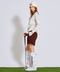 PW CIRCULUS 【裏起毛であたたか】【WOMEN】Dot camouflage ロングスリーブモックネックT  ゴルフウェア レディース