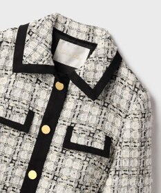 GRACE CONTINENTAL トリミングツイードショートコート