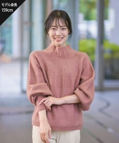 Tiaclasse 【洗える】ピンタックボトルネックニットトップス