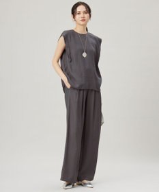 自由区 S 【セットアップ対応・接触冷感・UVケア・洗える】エアリーツイルノースリーブ ブラウス