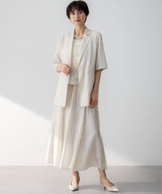 23区 【洗える】ソフトオーガンジー タック スカート