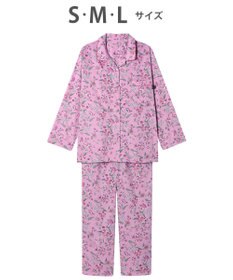 WACOAL ワコール_リラックス＆スリープ パジャマ 綿100%(本体) サテン 長袖 長ズボン ミントン レディース NDX555 /ワコール