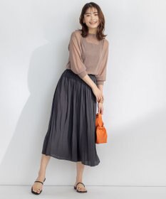 組曲 【洗える・2WAY】シアーニット カーディガン