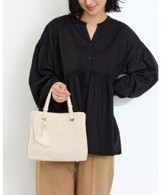 MioFIRANO カジュアルシックガーターステッチハンドバッグ 2WAY チャーム付き　FIRANO フィラノ