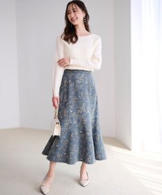 ANY SIS 【ウールブレンドシリーズ】ベースネックリブコンビ ニット