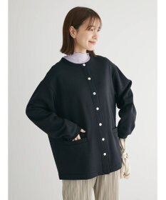 Green Parks 裏起毛ミディ丈ドットボタンカーディガン