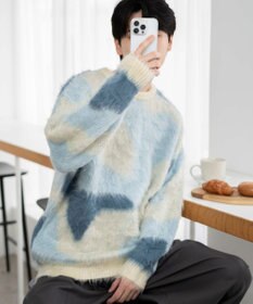 WEGO 【ユニセックス着用ITEM】マーブルシャギーニットプルオーバー