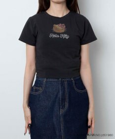 WEGO 【サンリオ】HELLOKITTYコラボラインストーンワンポイントT