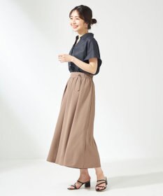 ANY SIS 【洗える】トロミワイドタック パンツ