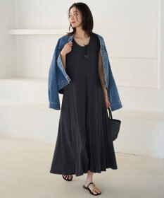 UNFILO ドライタッチフライス フレアワンピース