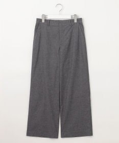 J.PRESS LADIES L 【洗える】麻ポリエステルストレッチ ワイド パンツ