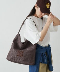 russet ナイロンラフィアワンショルダーバッグ(CE-1714)