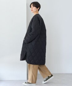 AMERICAN HOLIC 軽ポカノーカラーキルティングロングコート