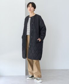 AMERICAN HOLIC 軽ポカノーカラーキルティングロングコート