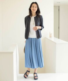 J.PRESS LADIES L 【洗える】80/1スパンタイプライター ノーカラー ブルゾン
