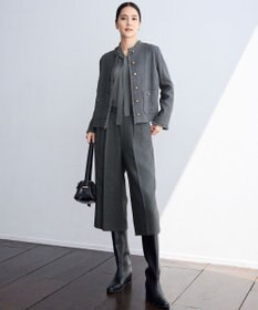 自由区 L レーヨンストレッチブラウスライク ニット