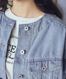 earth music&ecology ノーカラーデニムジャケット