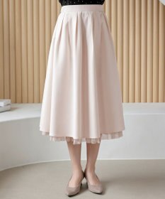 Tiaclasse 【洗える】レイヤードチュールフレアスカート