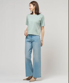 J.PRESS LADIES 【洗える】BASIC STRETCH DENIM ワイド ストレート デニム