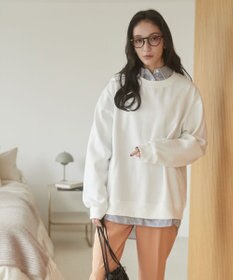 WEGO 【ユニセックス着用ITEM/裏起毛】リラックスフィットスウェットプルオーバー