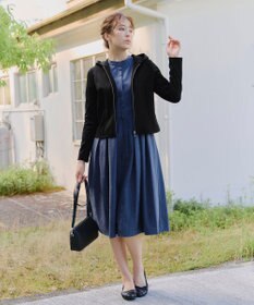 Tiaclasse 【新色追加・洗える】ピーチスキンバンドカラーワンピース