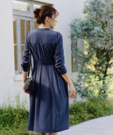 Tiaclasse 【新色追加・洗える】ピーチスキンバンドカラーワンピース