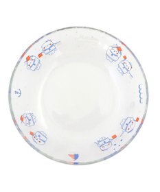 Mother garden しろたん ガラスプレート 《マリン柄》径21.7cm