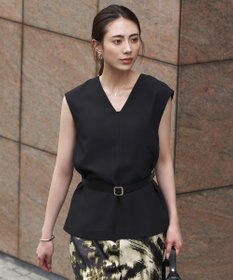 ICB L FluidBackSatin Vネックジレ